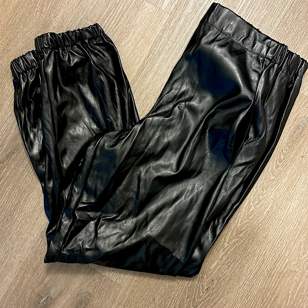 Meg Sustainable Vegan Black Leather Pants M